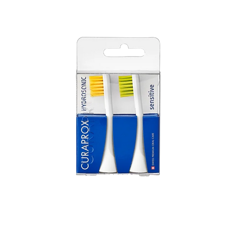 Насадки Sensitive для звукової щітки Curaprox Hydrosonic Ortho, жовта/зелена, 2 шт CHS ortho sensitive Y/L фото