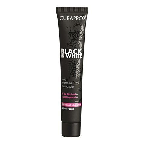 Відбілювальна зубна паста з активованим вугіллям Curaprox Black Is White, чорна, 90 мл Curaprox Black фото