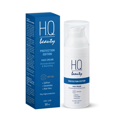 Сонцезахисний крем для обличчя SPF +50 з хронозахистом H.Q.Beauty Protection Edition, 50 мл 7640176597435 фото